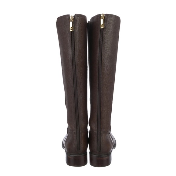 Tory Burch Dark Brown Leather Riding Boots Women’s 5 Kids 3 - Picture 2 of 10